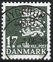 FRIMÆRKER DANMARK | 2006 - AFA 1454 - Lille Rigsvåben - 17,00 Kr. mørkgrøn - Lux Stemplet Jyderup